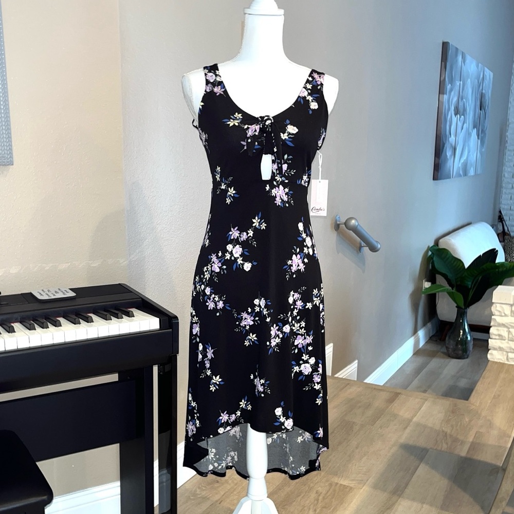 XS Candies Dress Print Black 37” inches Back Maxi Comfortable NWT